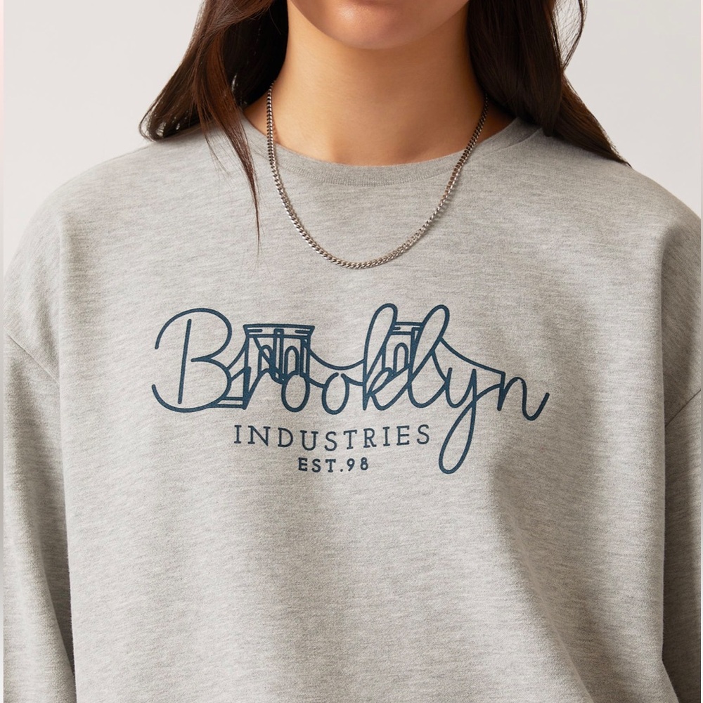 Brooklyn Industries - Women’s Brooklyn Bridge Sweatshirt in Grey Melange